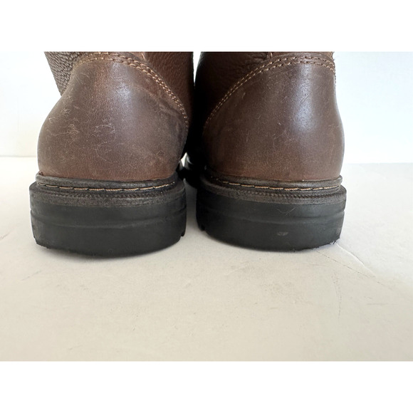 Johnston Murphy Lace-Up Ankle Boots Men's 9M Brown Pebbled Leather Lugged Sole - Picture 5 of 15